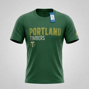 Portland Timbers Adidas Mens Large Tee t‎ Shirt Graphic Green Short Sleeve NWT